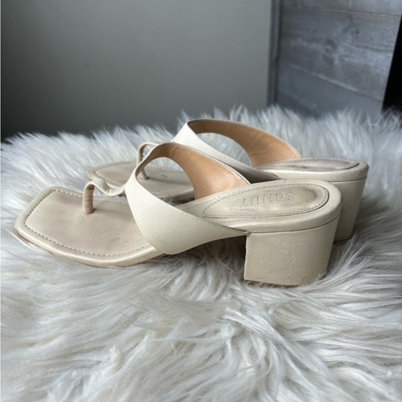 Schutz Nordstrom leather beige camel square toe heels Y2k inspired 8B - Picture 2 of 7